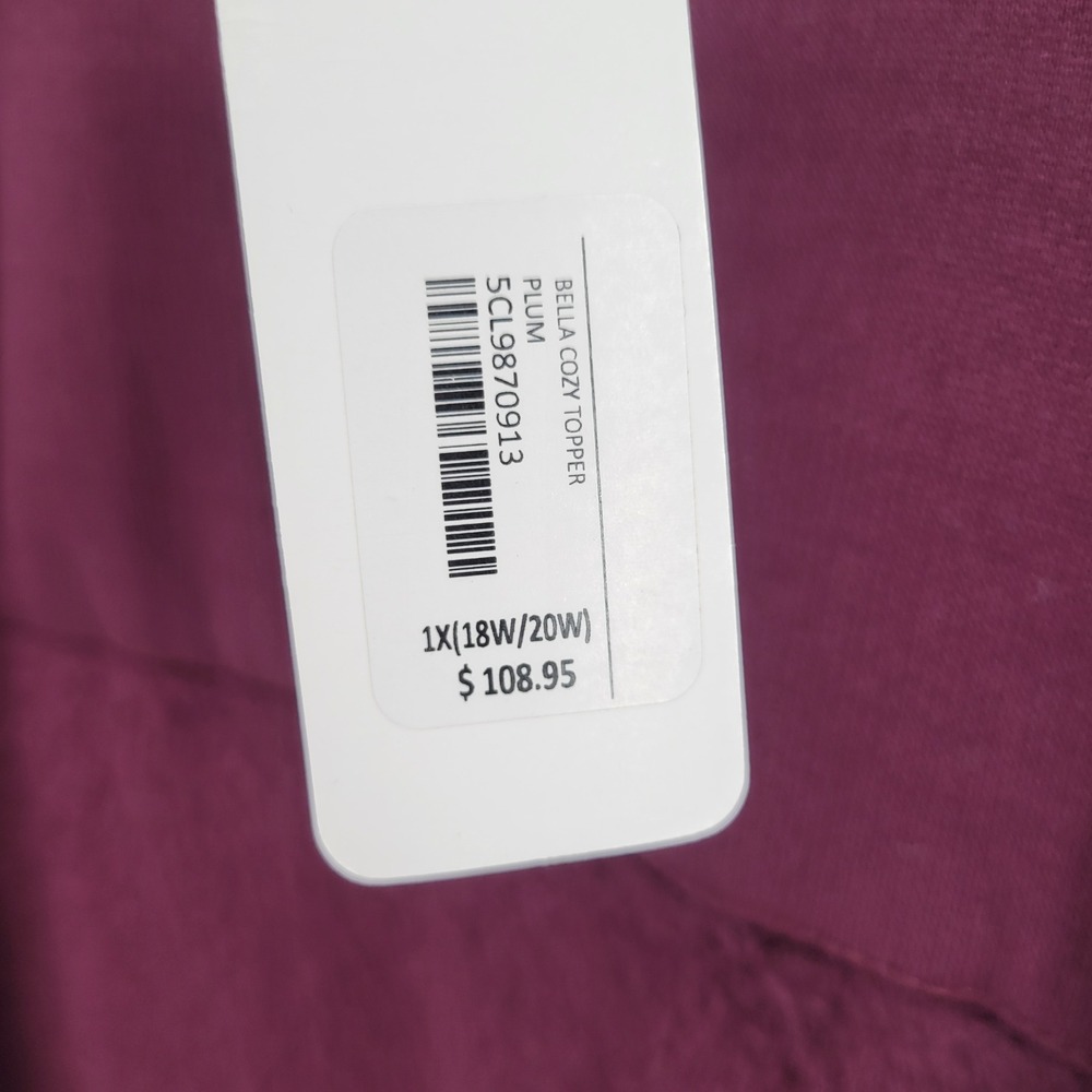 Soft Surroundings Bella Cozy Topper Plum Embroidered Cardigan Wrap 1X - Picture 5 of 13